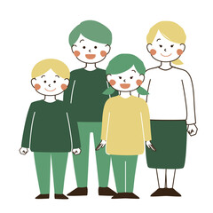 人物の全身立ち絵_家族