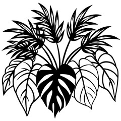 Tropical Jungle Leaves Bundle – White Background Vector