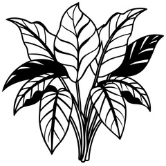 Tropical Jungle Leaves Bundle – White Background Vector