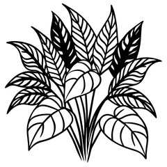 Tropical Jungle Leaves Bundle – White Background Vector