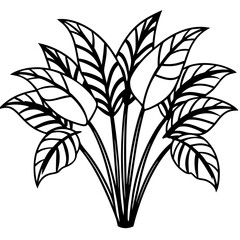 Tropical Jungle Leaves Bundle – White Background Vector