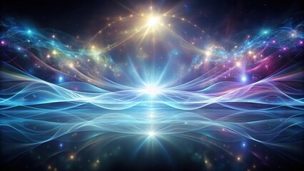 Ethereal Light Waves Dark Abstract Background