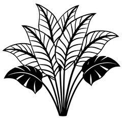 Simple Tropical Leaf Set – Vector on White