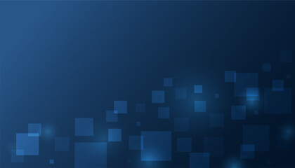 Abstract futuristic blue background with square shapes and flow lights. Vector illustration