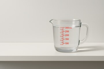 Glass Measuring Cup with Liquid for Baking Tutorials and Cooking Demonstrations