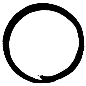 recommend clip art: 毛筆で描いた大きな円、にじみのあるナチュラルな線