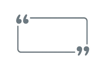 Transparent rectangular quote frame featuring quotation marks, perfect for inspirational text and social media graphic design