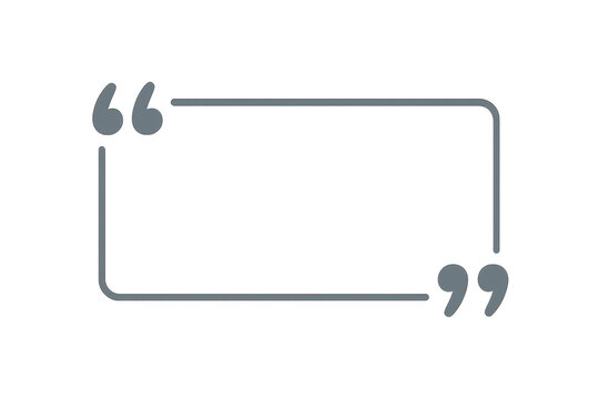 Transparent rectangular quote frame featuring quotation marks, perfect for inspirational text and social media graphic design