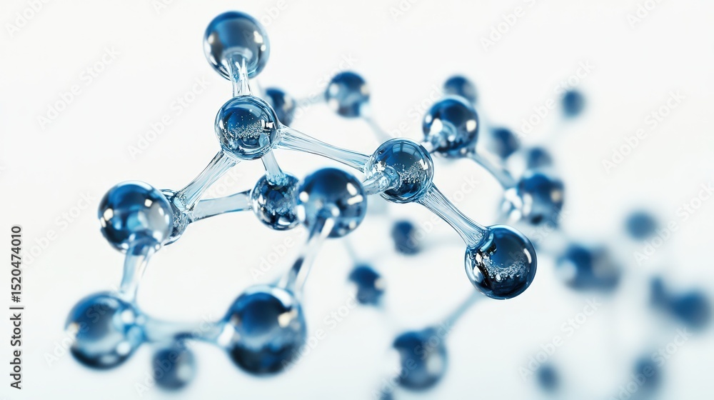 Aufkleber detailed molecular structure visualization in crystal clear material rendering