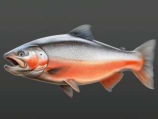 Colorful Trout Illustration. Highlighting Aquatic Wildlife and Freshwater Ecosystem Conservation