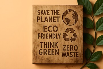 Eco Slogans Wood Art for Environmental Awareness Content