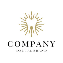 dental sun concept logo design vector template