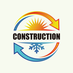 Obraz premium snow sunlight repair concept logo design vector template