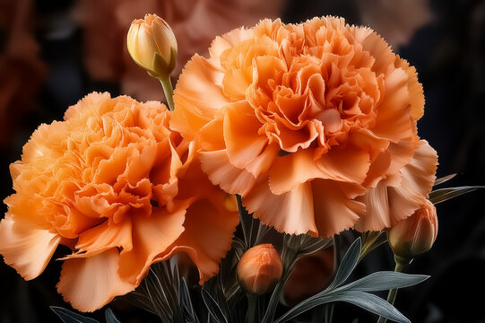 Orange bl&uuml;hende Nelken