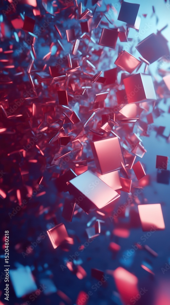 Aufkleber dynamic abstract composition of geometric shapes with vibrant color gradients