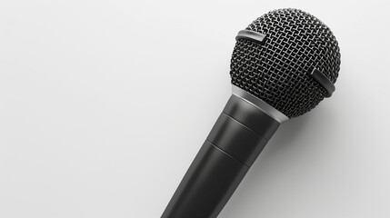 Black microphone on white background Graphic design illustrations