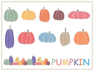 秋■かぼちゃのイラストセット