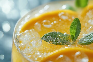 Refreshing Mango Mint Soda Cocktail - Exotic Tropical Beverage for Summer Parties