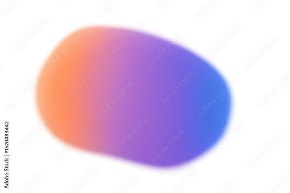 Aufkleber gradient blob blending vivid colors, forming dynamic abstract design element against transparent bac