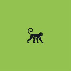 Monkey logo icon flat vector design
