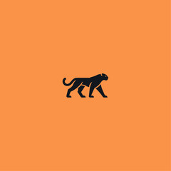 Black panther logo icon flat vector design