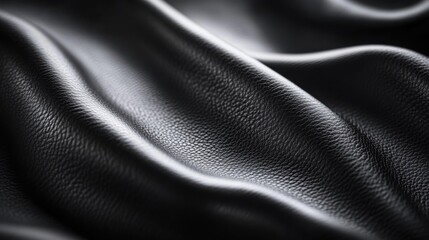 Fototapeta premium Close-up view of black leather texture.