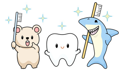 歯みがき、歯医者のキャラクター
