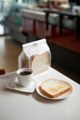 Coffee and bread toast a perfect breakfast scene.
