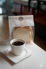 Coffee and bread toast a perfect breakfast scene.