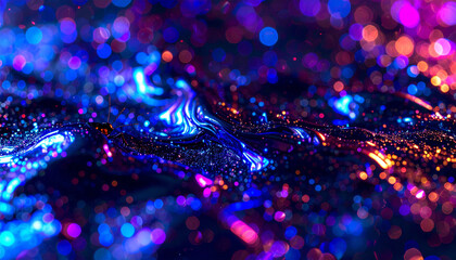 Hiding in Plain Sight:  Abstract Image of Bugs hiding, as they are camouflaged in a flow of molten materials and splashing liquids 314