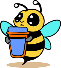 Modern professional bee logo vector design, bee silhouette cut out vector sticker with Simple Geometric Design of bee emblem design Mascot Creative Design