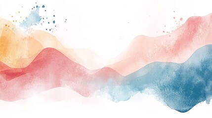Fototapeta premium Abstract watercolor mountain range landscape