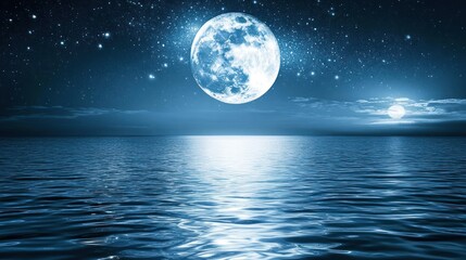 Moonlit water scene