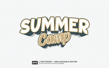 Summer Camp 3D Cartoon Editable Text Effect | Premium Font Template