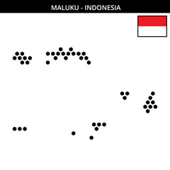 Big hexagonal dotted map of maluku in Indonesia