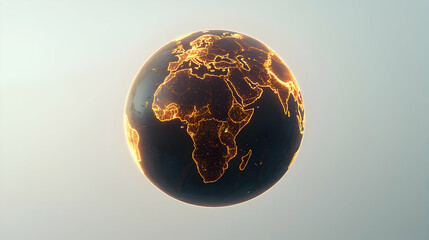 Digital Illustration Of Illuminated Earth Globe