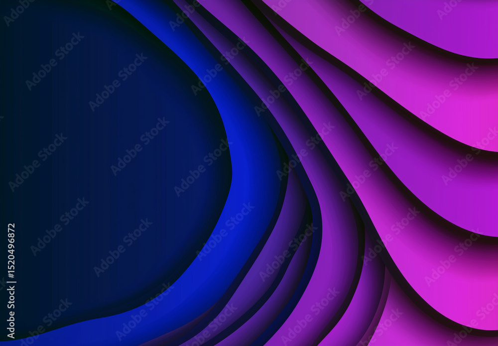Poster abstract layered gradient wave background with blue and purple color scheme
