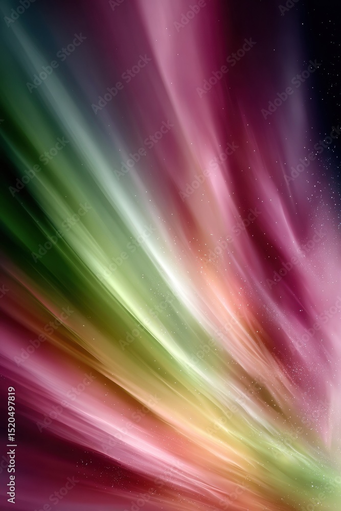 Poster realistic aurora gradient night sky with motion blur and gaussian effect, high-resolution cosmic ene