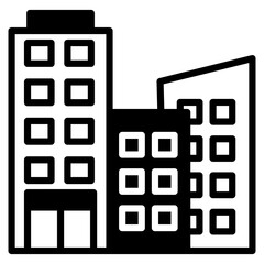 Building outline mixed icon