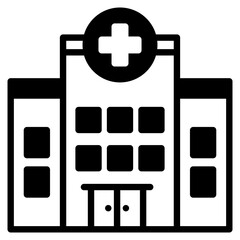 Obraz premium Hospital outline mixed icon