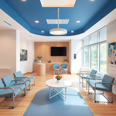 Fototapeta premium an interior of a respite hub or break room for healthcare workers