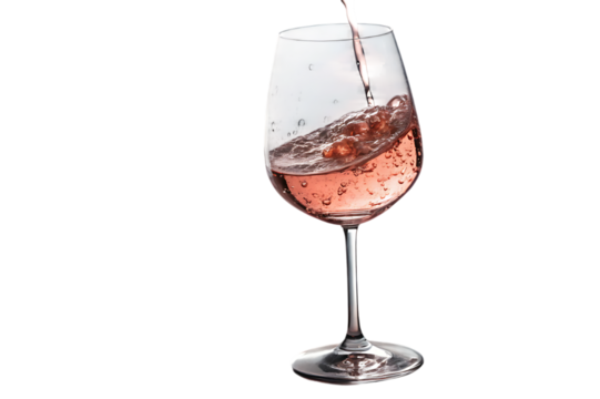Pouring Rosé Wine Elegant Glass and Refreshing Drink