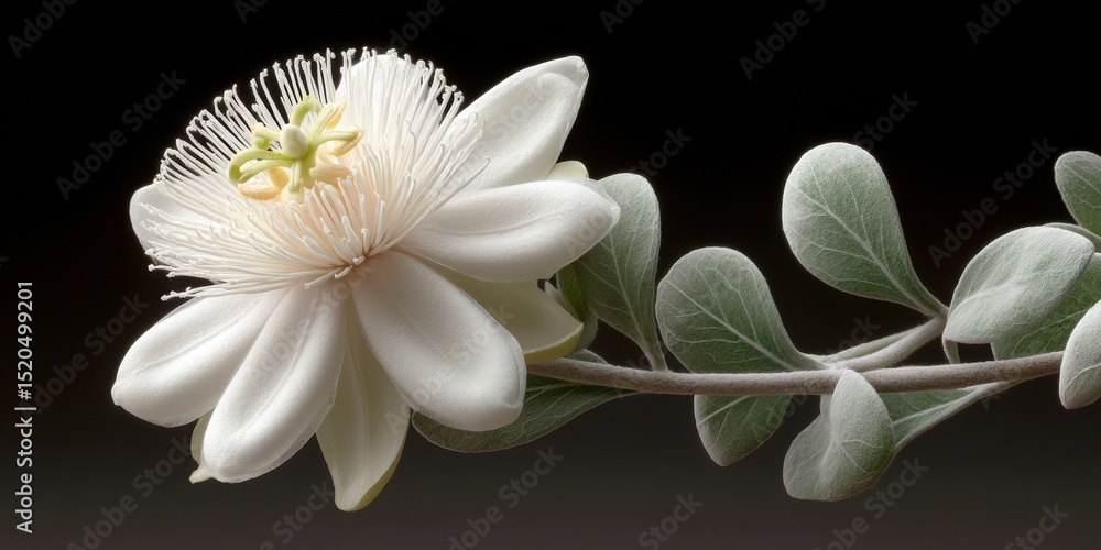 Aufkleber exotic passion flower blooming with intricate petal patterns and lush foliage in botanical nature se