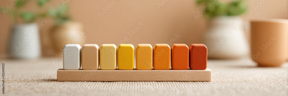 Leinwandbilder Modern Percentage Bar Progress Scale with Gradient Color Segments on Neutral Background for Business Assessment and Completion Tracking Efficiency
