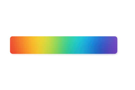Colorful rectangular shape with a smooth rainbow gradient is displayed on a transparent background, ideal for digital design projects