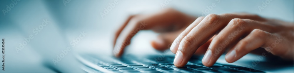 Poster Digital Security Breach Alert with Hands Typing on Laptop Keyboard Showing Malware Detection - Cybersecurity Awareness and Online Fraud Protection