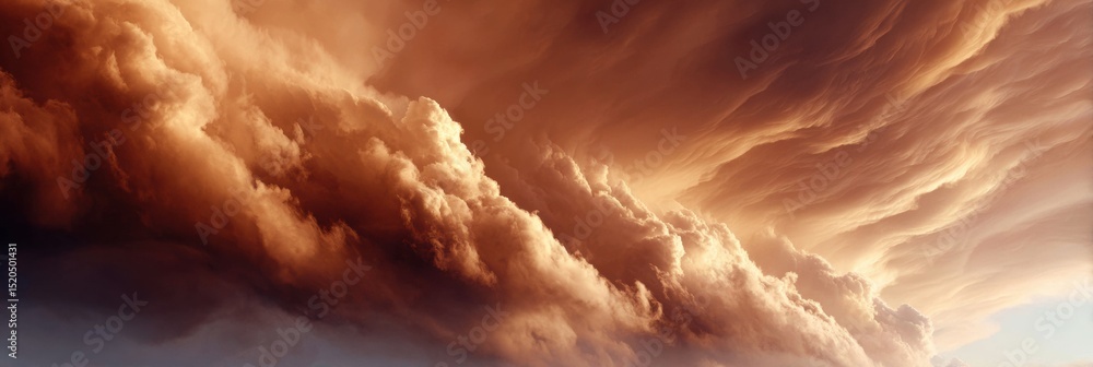 Aufkleber dramatic swirling storm clouds with dynamic textures and powerful wind formations in vast sky, symbo
