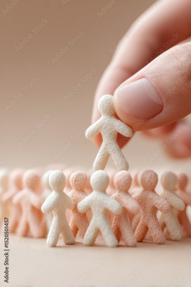 Poster Business professional analyzing network effect with textured stick figures showing viral spread and digital message flow for marketing strategy and audience growth