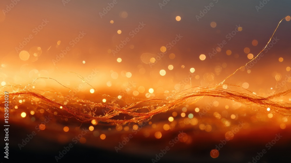 Poster Micro polypropylene fibers bundled in delicate strands with glowing bokeh background symbolizing advanced concrete reinforcement and tensile strength enhancement