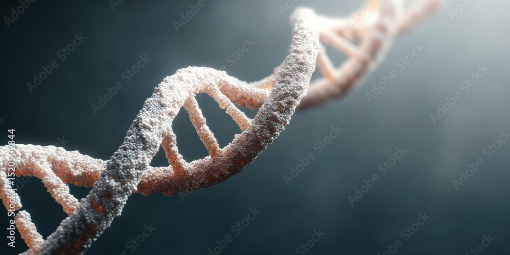 Aufkleber advanced dna helix structure model highlighting genomic sequencing and genetic testing for personali